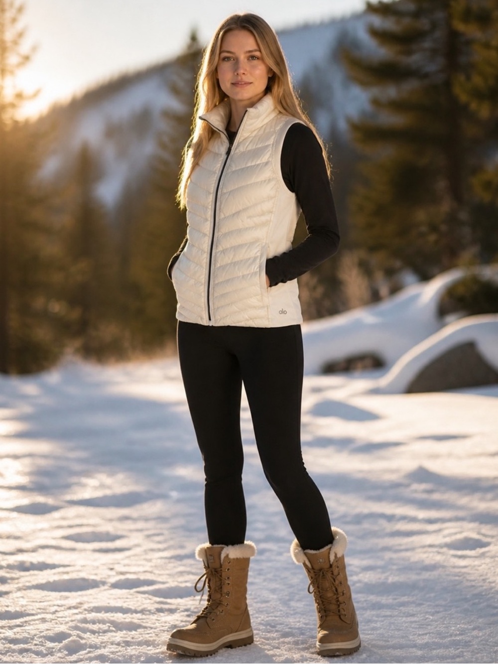 Alo Yoga Altitude Down Puffer Creamy Ivory Vest M